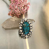 The Supernova Ring- Cloud Mountain Turquoise and Sterling Silver- Finished to Size or as a Pendant