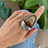 The Desert Dreamer Portal Ring- Picture Jasper and Sterling Silver- Finished to Size or as a Pendant