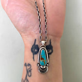 The Sprout Necklace 3- Kingman Turquoise and Sterling Silver- 18" Sterling Anchor Chain