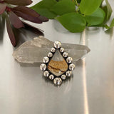 The Desert Dawn Nova Ring- Chicken Track Jasper and Sterling Silver- Finished to Size or as a Pendant