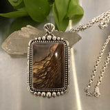 The Holy Mountain Necklace- Deschutes Jasper and Sterling Silver- 24" Sterling Chain Included