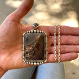 The Holy Mountain Necklace- Deschutes Jasper and Sterling Silver- 24" Sterling Chain Included