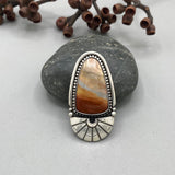 The XL Desert Dreamer Portal Ring- Picture Jasper and Sterling Silver- Finished to Size or as a Pendant