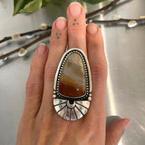 The XL Desert Dreamer Portal Ring- Picture Jasper and Sterling Silver- Finished to Size or as a Pendant