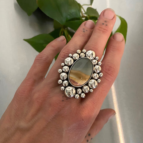The Desert Supernova Ring- Picture Jasper and Sterling Silver- Finished to Size or as a Pendant