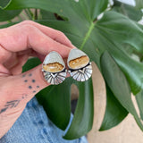The Desert Shield Earrings- Chicken Track Jasper and Sterling Silver