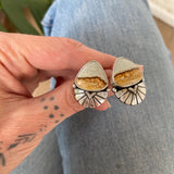 The Desert Shield Earrings- Chicken Track Jasper and Sterling Silver