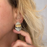 The Desert Shield Earrings- Chicken Track Jasper and Sterling Silver