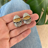 The Desert Shield Earrings- Chicken Track Jasper and Sterling Silver
