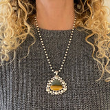 The Desert Supernova Necklace- Picture Jasper and Sterling Silver- 20" Sterling Bead Chain Included