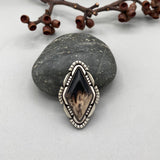 The Silhouette Ring - Petrified Palm Root and Sterling Silver- Finished to Size or as a Pendant