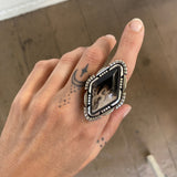 The Silhouette Ring - Petrified Palm Root and Sterling Silver- Finished to Size or as a Pendant