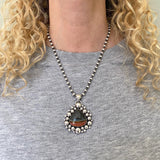 The Dusk Supernova Necklace- Polychrome Jasper and Sterling Silver- 18" 5mm Sterling Bead Chain Included
