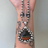 The Dusk Supernova Necklace- Polychrome Jasper and Sterling Silver- 18" 5mm Sterling Bead Chain Included