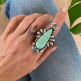 The Dagger Ring- Natural Emerald Rose Variscite and Sterling Silver- Finished to Size or as a Pendant