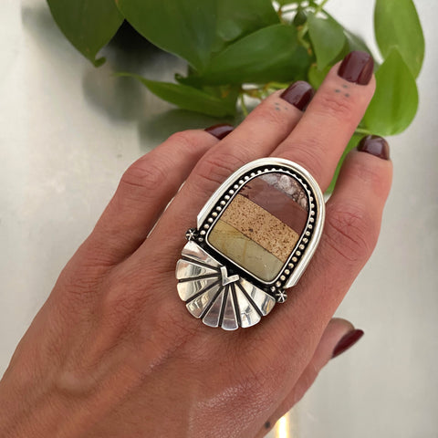 The Entrance Portal Ring- Wild Horse/Rhyolite/Picture Jasper and Sterling Silver- Finished to Size or as a Pendant