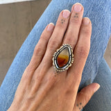 The Eternal Flame Ring- Montana Agate and Sterling Silver- Finished to Size or as a Pendant