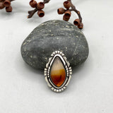 The Eternal Flame Ring- Montana Agate and Sterling Silver- Finished to Size or as a Pendant
