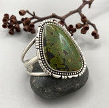 The Foliage Cuff- Size M/L- Bamboo Mountain Turquoise and Sterling Silver Bracelet