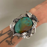The Full Bloom Cuff- Size M/L- Tyrone Turquoise and Sterling Silver Bracelet