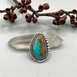 The Gaia Ring- Kingman Turquoise and Sterling Silver- Finished to Size or as a Pendant