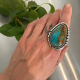 The Gaia Ring- Kingman Turquoise and Sterling Silver- Finished to Size or as a Pendant