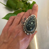 The Galaxy Ring- Angel Wing Variscite and Sterling Silver- Finished to Size or as a Pendant