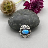The Gemini Ring 4- Natural Golden Hills Turquoise and Sterling Silver- Finished to Size or as a Pendant