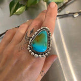 The Golden Hour Ring- Royston Turquoise and Sterling Silver- Finished to Size or as a Pendant