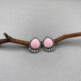 The Halo Earrings- Pink Conch Shell and Sterling Silver