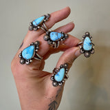 The Icicle Ring- Size 9- Natural Golden Hills Lavender Turquoise and Sterling Silver