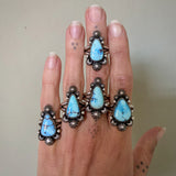 The Icicle Ring- Size 6- Natural Golden Hills Lavender Turquoise and Sterling Silver