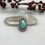 The Celestial Ring 2- Kingman Turquoise and Sterling Silver- Finished to Size or as a Pendant