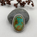 The XL Lasso Ring- Tyrone Turquoise and Sterling Silver- Finished to Size or as a Pendant