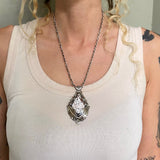 The Nocturna Necklace- Wild Horse and Sterling Silver- 20" Chunky Sterling Infinity Chain Included