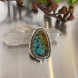 The Mabon Ring- Bamboo Mountain Turquoise and Sterling Silver- Finished to Size or as a Pendant