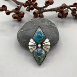 The Mariposa Ring- Morenci II Turquoise and Sterling Silver- Finished to Size or as a Pendant