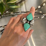 The Mariposa Ring- Chrysoprase and Sterling Silver- Finished to Size or as a Pendant