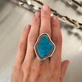 The Marquee Ring- Ithaca Peak Turquoise and Sterling Silver- Finished to Size or as a Pendant