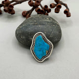 The Marquee Ring- Ithaca Peak Turquoise and Sterling Silver- Finished to Size or as a Pendant