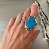 The Marquee Ring- Ithaca Peak Turquoise and Sterling Silver- Finished to Size or as a Pendant