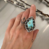 The Sweetheart Squiggle Ring 2- Natural High-Grade Royston Turquoise and Sterling Silver- Finished to Size or as a Pendant