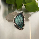The Middle Earth Ring- Black Bridge Variscite and Sterling Silver- Finished to Size or as a Pendant