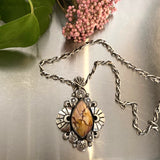 The Monarch Necklace- Red Falcon Jasper and Sterling Silver- 20" Chunky Sterling Infinity Chain Included