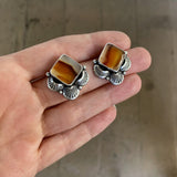 The Daybreak Earrings- Montana Agate and Sterling Silver