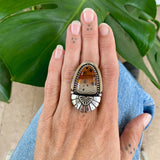 The Portal Ring- Montana Agate and Sterling Silver- Finished to Size or as a Pendant