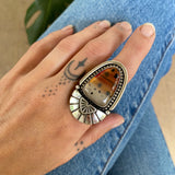 The Portal Ring- Montana Agate and Sterling Silver- Finished to Size or as a Pendant