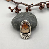 The Portal Ring- Montana Agate and Sterling Silver- Finished to Size or as a Pendant