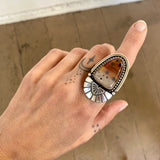 The Portal Ring- Montana Agate and Sterling Silver- Finished to Size or as a Pendant