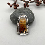 The Silhouette Ring - Montana Agate and Sterling Silver- Finished to Size or as a Pendant